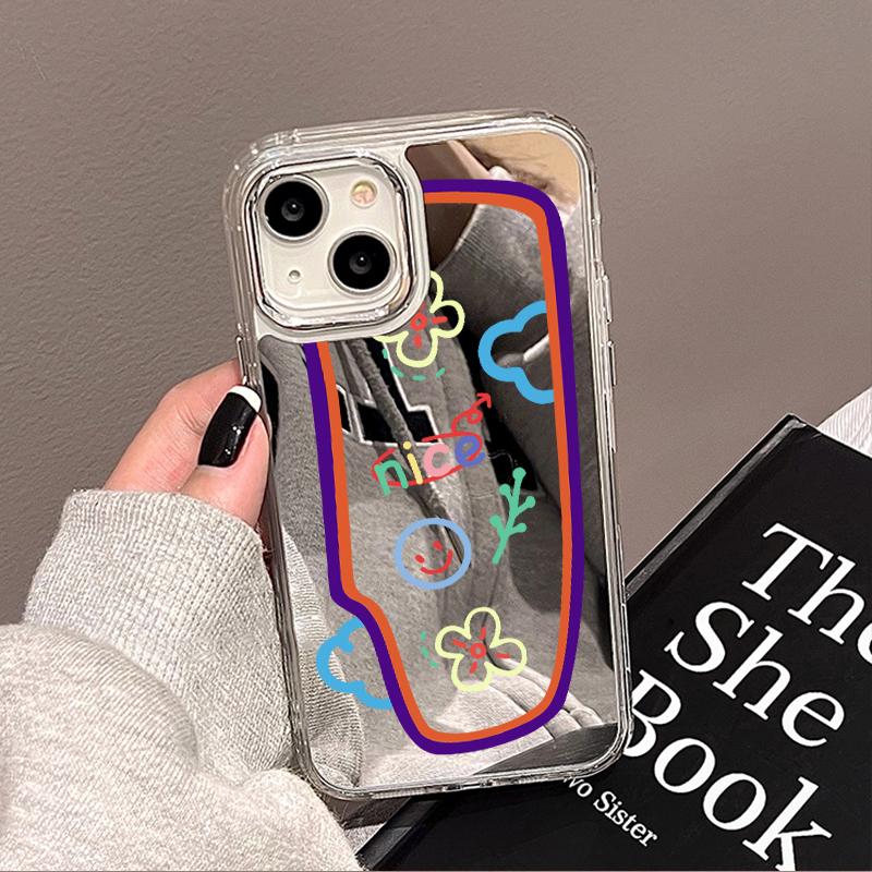 Mobile Phone Cases for iPhone 11 13 XR 15 Pro Max 12 14 Pro Max Case iPhone 16 XS Max Mirror Protective Case Mirror Exquisite Cartoon Waterproof