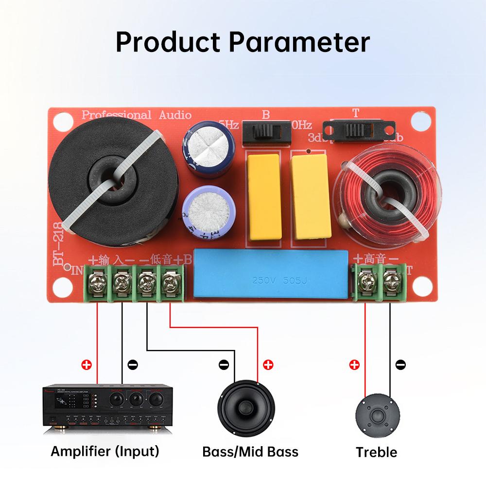 150W HiFi Bookshelf Frequency Divider High Bass Adjustable Speake Crossover Support 70Hz-20kHz DIY Speakers Modification
