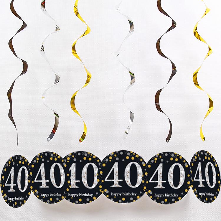 PVC Spiral Ornament Pendants for 18th, 30th, 60th Birthday Party Decorations