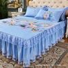 Wholesale washable summer ice silk mat bed skirt single piece bed cover bed hat three piece set Simmons mattress cover protective cover
