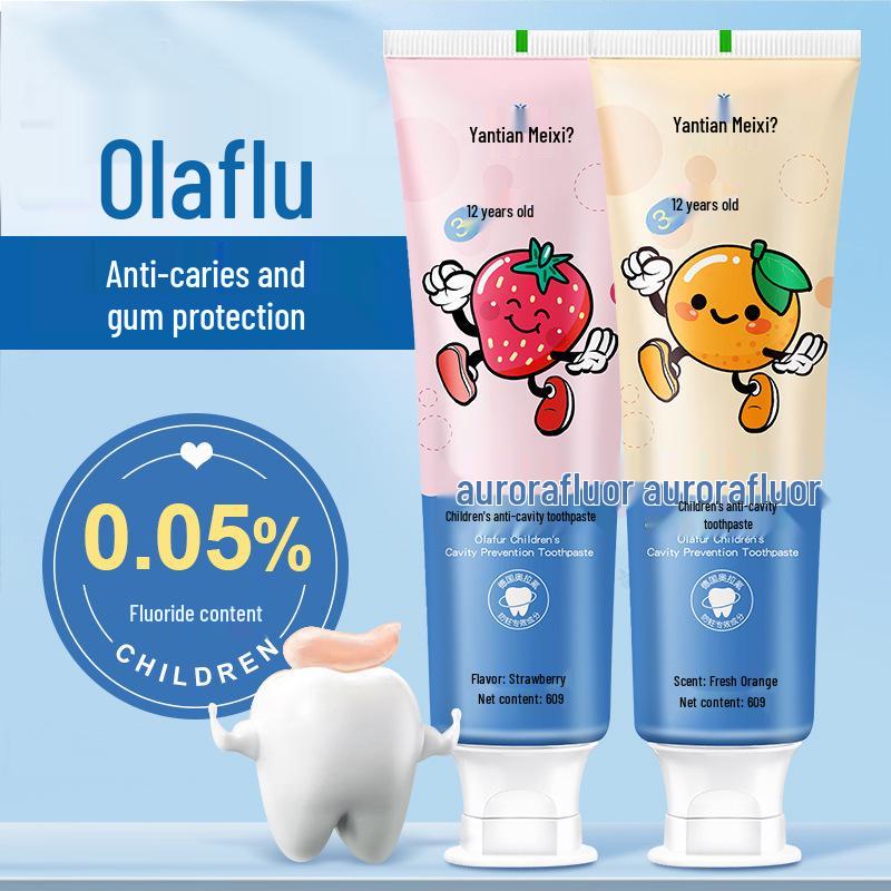 Fluoride Toothpaste for Children (3-12 Years) - Anti-Cavity, Gum Protection, Special for Teething, Safe If Swallowed