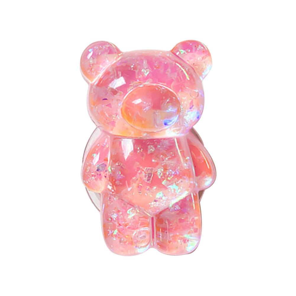 3D Cute Laser Bear Cell Phone Holder Grip Tok Bracket Cellphone Support Griptok Desktop Phone Finger Stand Folding Mobile Holder
