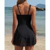 Charmoleaks Women One Piece Swimdress Tummy Control Swimsuits Full Coverage Bathing Suit Modest Mesh Sheer Swim Skirt