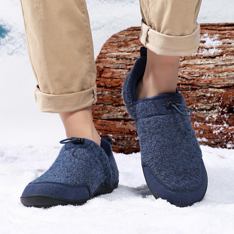 Winter Men Slippers Cotton Plus Fur Shoes Women Snow Outdoor Warm Fur Sneakers Non-slip Warm Furry  Footwear Thick Platform Winter Slides