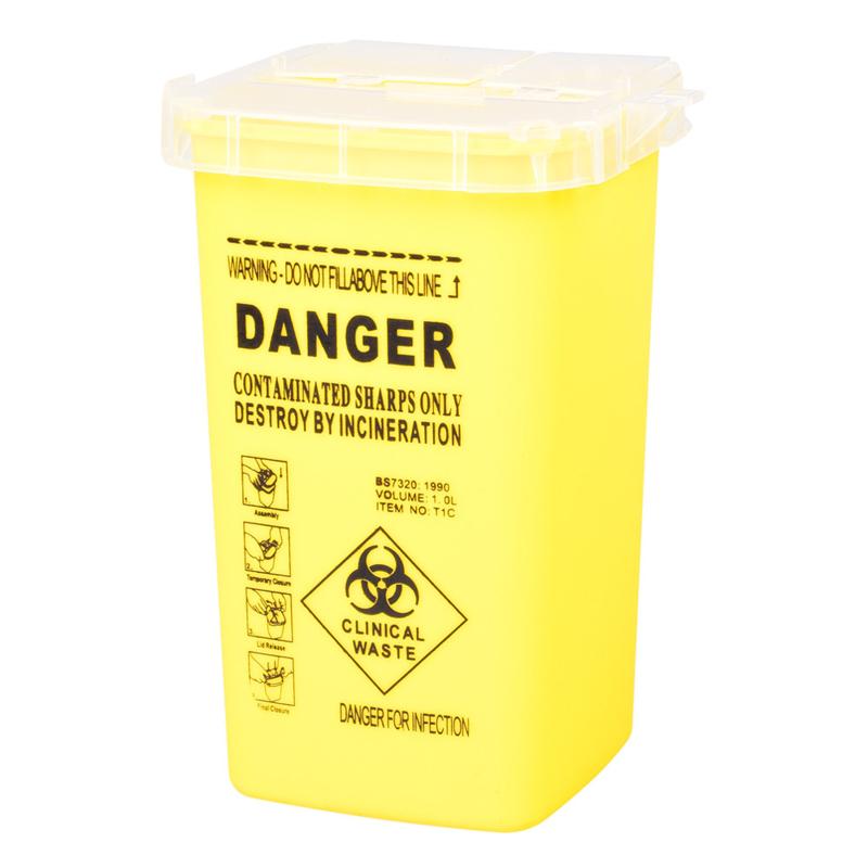 

1l Tattoo Artist Waste Box Portable Large Capacity Tattoo Needles Bin Sharps Container For Tattoo жовтий