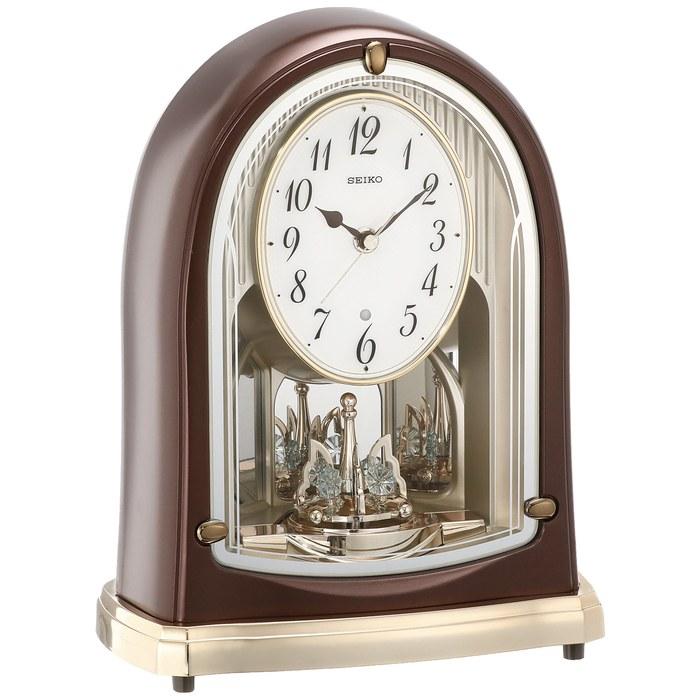 Seiko Clock Table Clock Standard Radio Clock Twin Pa Brown Metallic BY239B
