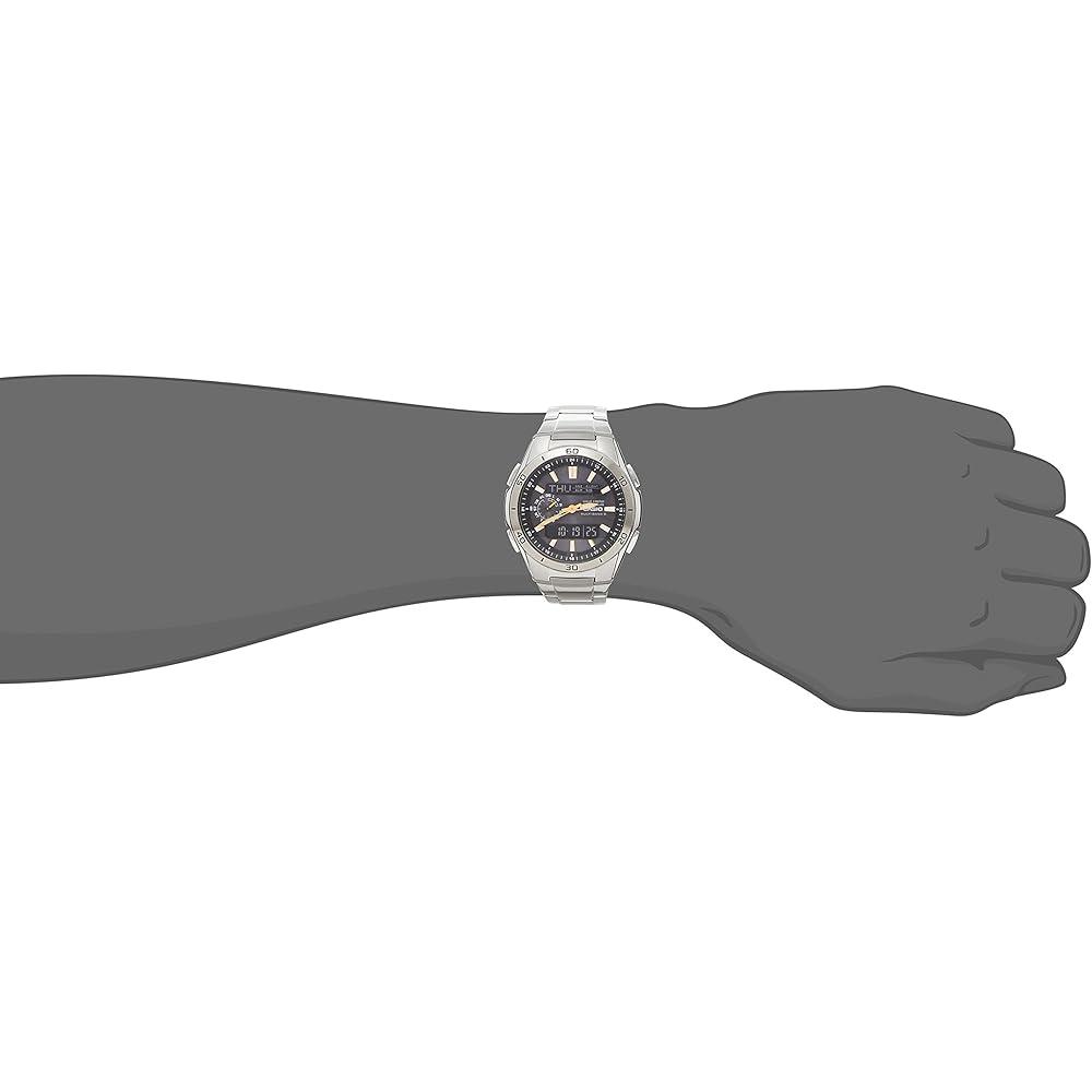 Casio Wave Ceptor WVA-M650D-1A2JF Men's Radio-Controlled Solar Watch, Black and Gold (Official Japanese Product)