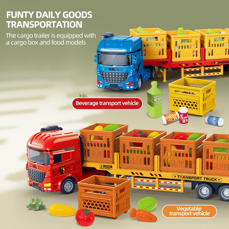 Children Toy Car Baby Classic and Action Toys Simulation Alloy Die-cast Freight Fruit Vegetable Transport Truck for Kids Boys