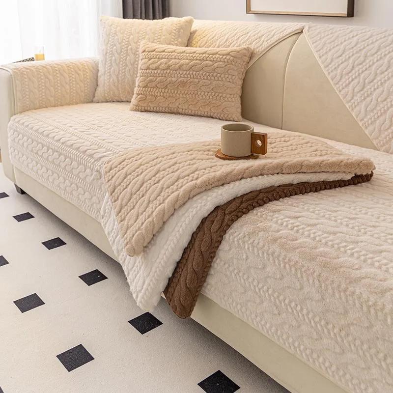 Four Seasons Universal New Solid Color Non-slip Fabric Simple Modern Luxury Light Living Room Towel Cover Cloth Sofa Cushion