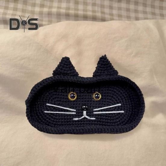 Heklet Katte Brilleholder Håndlaget Vaskebjørn Brilleorganisator Dekorativ Brille Solbrille Utstillingsstativ Gave til Dyreelskere