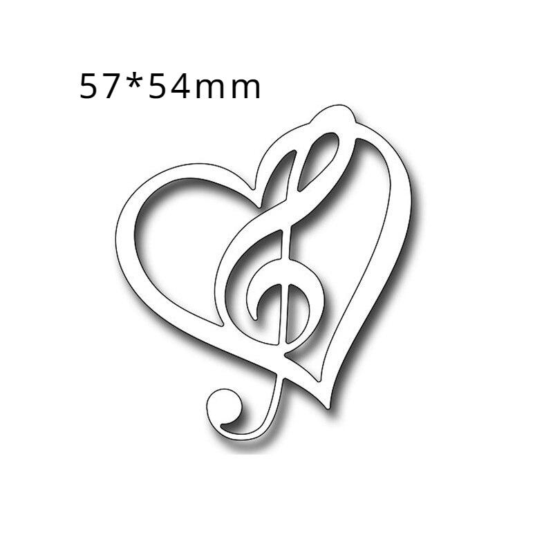 

Cutting Dies Scrapbooking for Making Cards Photo Album Decorative Embossing Musical Heart Metal