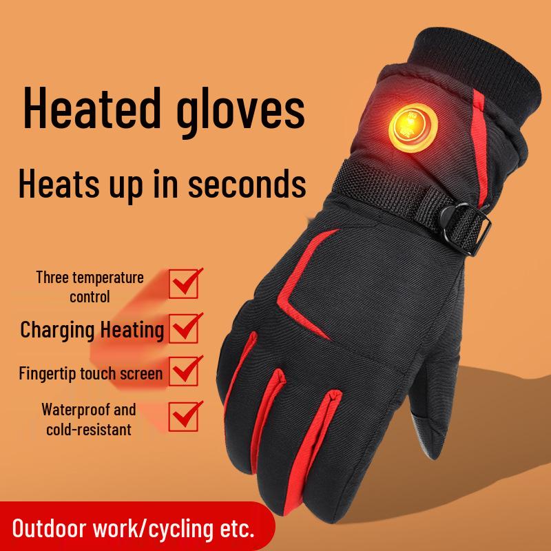 Rechargeable Heated Gloves for Men & Women - Ideal for Winter Cycling, Motorcycle Riding & Food Delivery