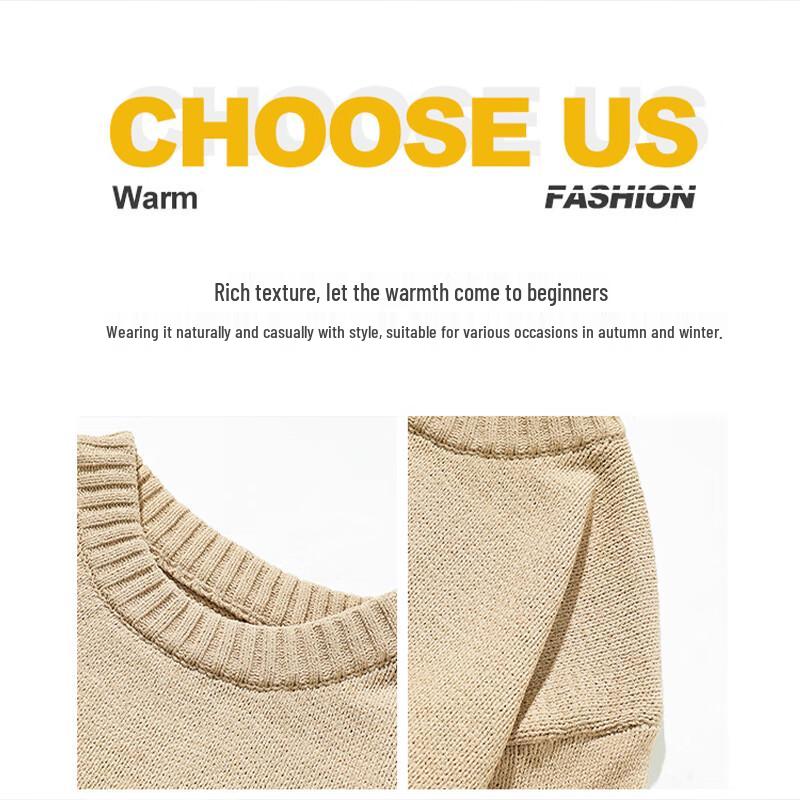 Jeep Men's Casual Warm Long Sleeve Round Neck Sweater