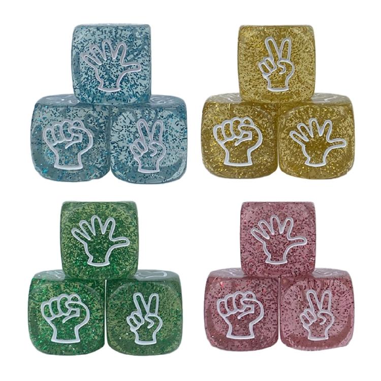 10Pcs Rock Paper Scissor Game Dices 6 Sided 20mm Dices for Family Entertainment