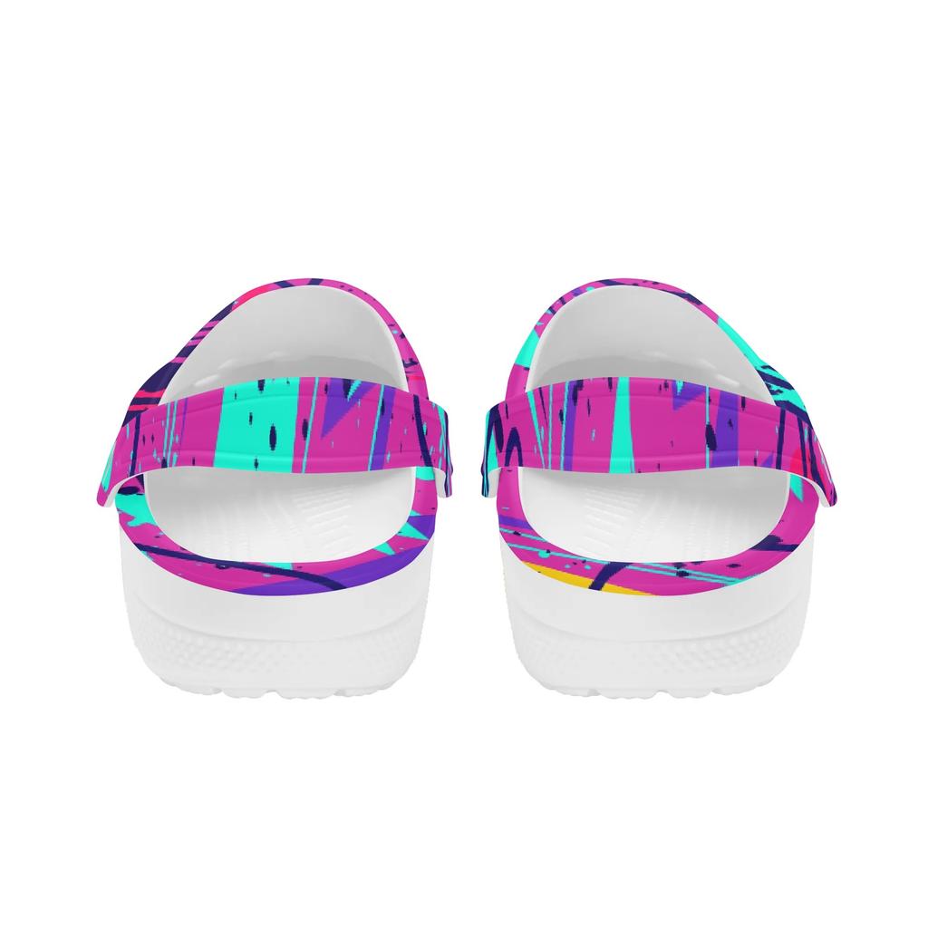 Unisex EVA Garden Shoes Color Printed Lightweight Breathable Slip On Clogs Beach Pool Bathroom Home Summer Wear Soft Comfort