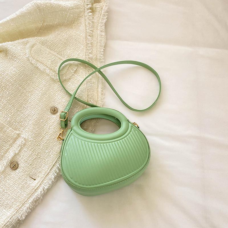 Stylish Summer 2023 Pu Womens Handbag Trendy Round Purse With Zipper Closure