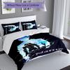 3pcs Custom Name Solo Leveling Bedding Set,Includes 1 Duvet Cover and 2 Pillowcases,All-season Bedroom Decor