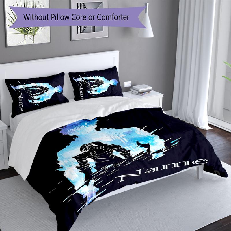 3pcs Custom Name Solo Leveling Bedding Set,Includes 1 Duvet Cover and 2 Pillowcases,All-season Bedroom Decor