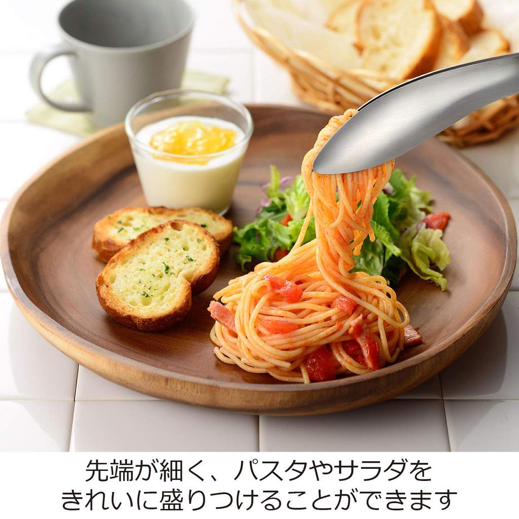 Oaks Raye Serving Tongs, Lightweight and Secure Grip, Stainless Steel, Made In Japan, LS1535