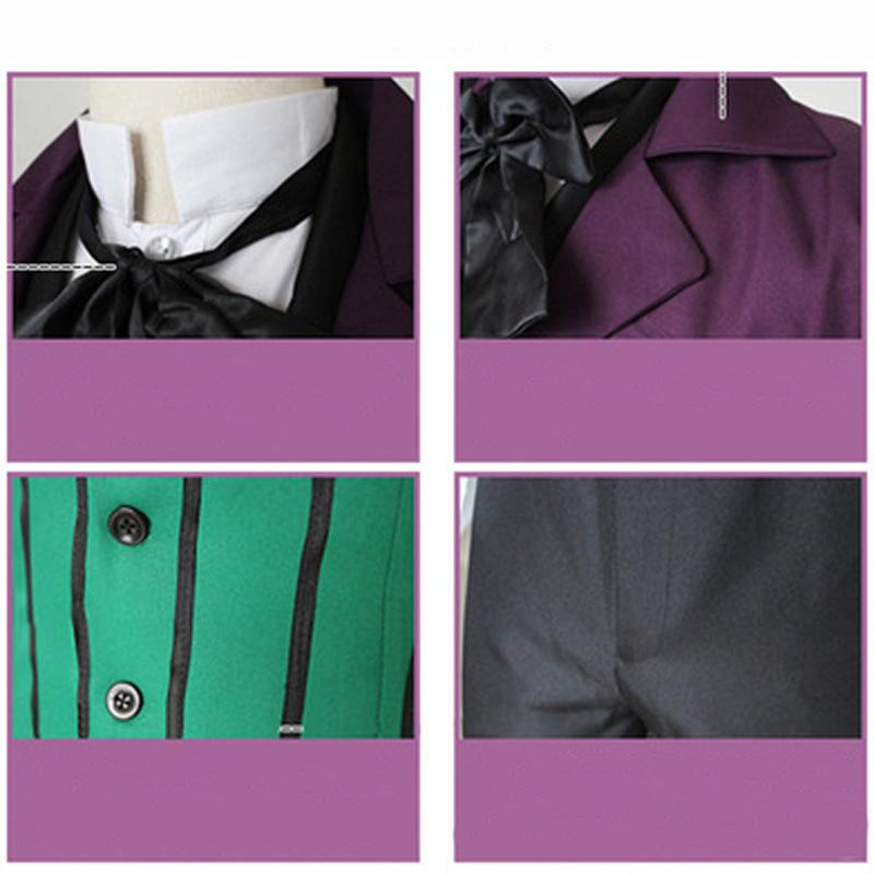 Anime Black Butler 2 Kuroshitsuji Alois Trancy Uniform Outfits Cosplay Kostýmy Kompletní sada (svrchní + vesta + košile + šortky + motýlek)