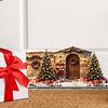 Snow Scene Sticker Christmas House Wall Sticker, Removable Self-Adhesive Decoration Decal Decal, PVC Waterproof Decorative for Holiday Window Stickers