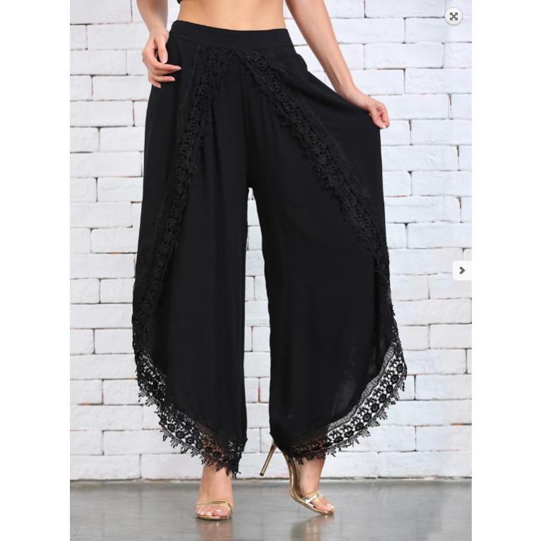 GMXIA Women's Fashion Casual Solid Color Print High Waist Trousers Pants & Capris