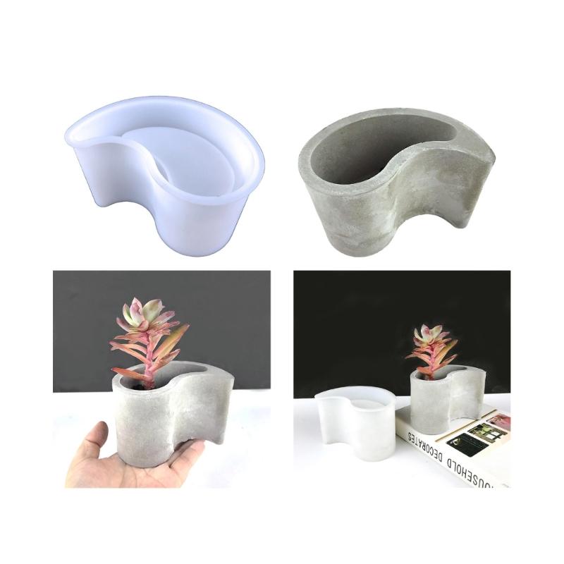 Candle Holder Resin Mold,Cement Gypsum Flower Pot Silicone Molds Epoxy Resin Casting Molds for DIY Jewelry Storage Box