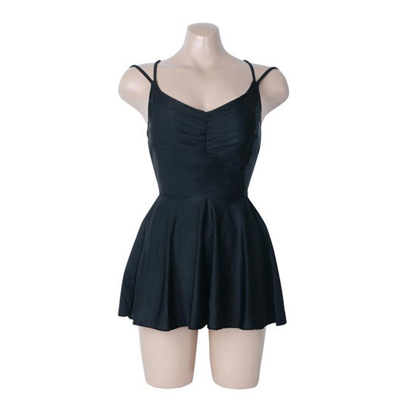 Hot Spring Swimsuit Sexy Backless Steel Tray Gathers To Cover the Belly and Look Thin One-piece Flat-angle Skirt Swimsuit