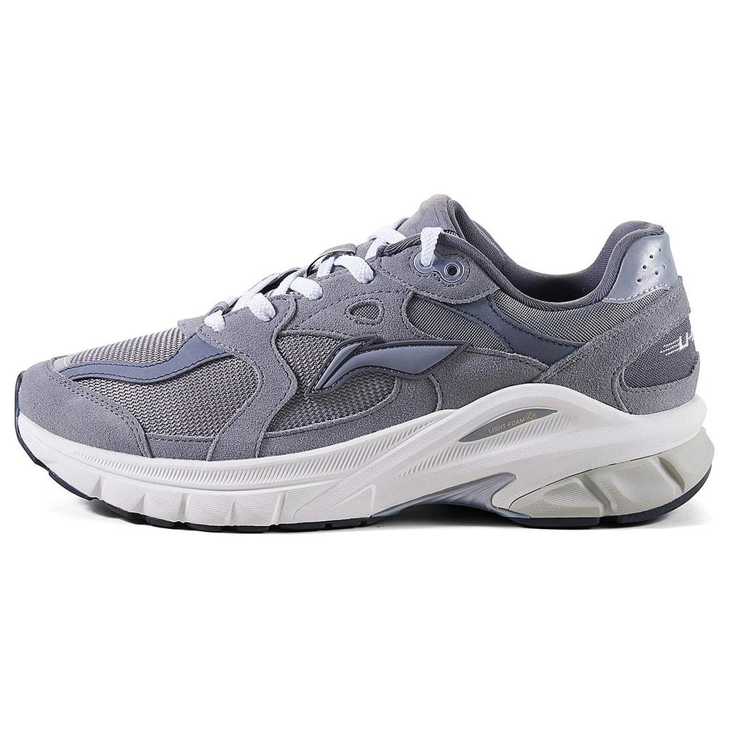 New LiNing Furious Rider Runner Wear Resistant Low Top Casual Shoes Men's Gray White AZGT011-1