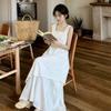 New French First Love White Suspender Dress Children's Summer Niche Design Temperament Long Dress