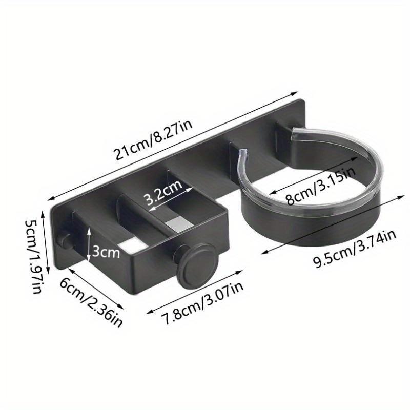 

Держатель для фена, настенный держатель для выпрямителя волос в ванной, органайзер для волос, держатель для туалетного вентилятора чёрный