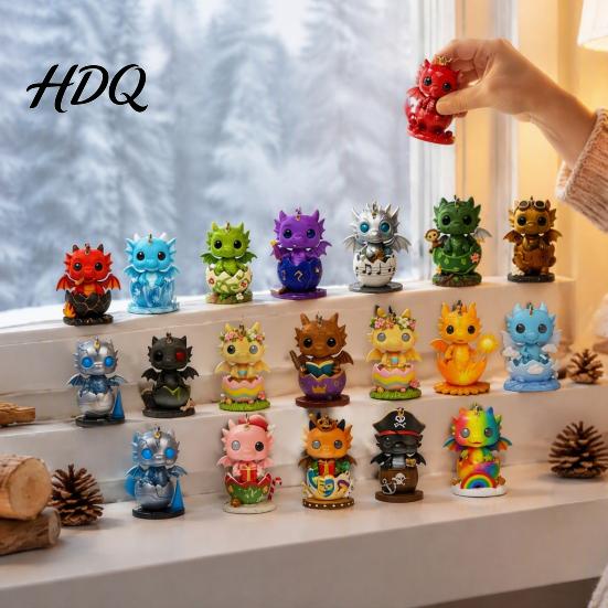 Acrylic Hanging Ornaments Forest Dragon Advent Calendar 24 Day Countdown Box with Cute Decorative Pendants Ornaments Festive Tree Decor Collectible