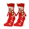 Cartoon Christmas Socks Magnetic Holding Hands Socks Cute Snowman Reindeer New Year Socks Fun Gifts for Girls Teens Birthday Holidays