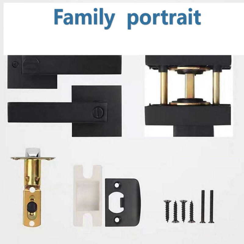 1 pair Black Door Handles Privacy Door Levers, Interior Door Knobs Square Door Levers Heavy Duty Door Locks for Bedroom Bathroom