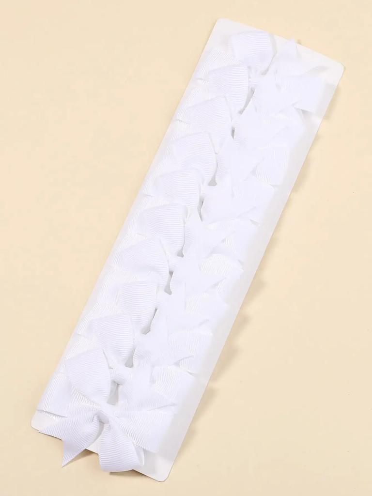 10Pcs 2.5inch Grosgrain Ribbon Bows Hair Clips for Baby Girls Sweet Solid Color Hairpin Barrettes Headwear Hair Accessories