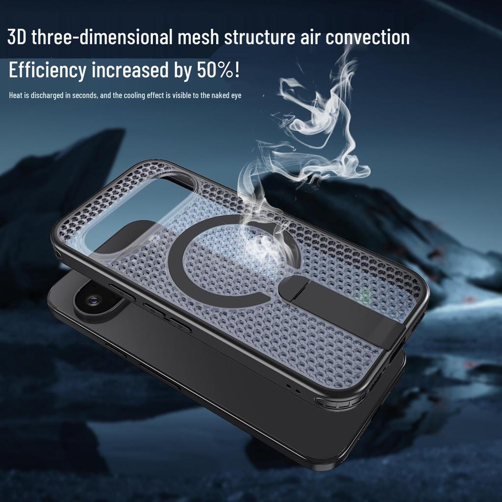 Google Pixel Heat Dissipation Case - Compatible with Pixel 10 Pro & 9A, Magnetic Stand, Fan Star Design.