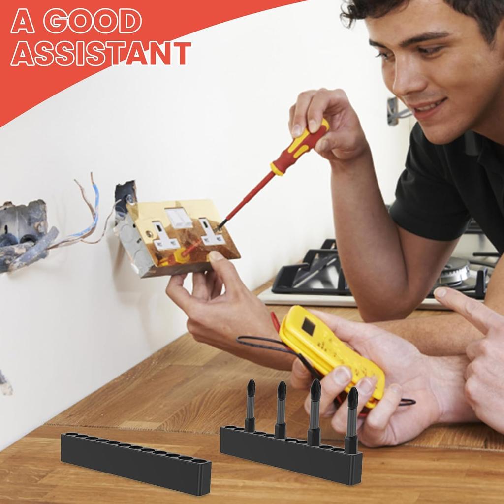 Bit Holder, Drill Bit Holder, Tool Box Organizer, 21Pcs Hex Bit Holder, 12 Holes Hex Bit Organizer, Organizer Hex Bit Holder Rack for Hex Shank Bits