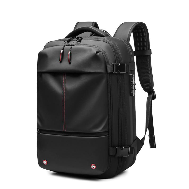 Expandable Large-Capacity Men's Travel Backpack with Vacuum Compression for Short Trips and Laptop Storage