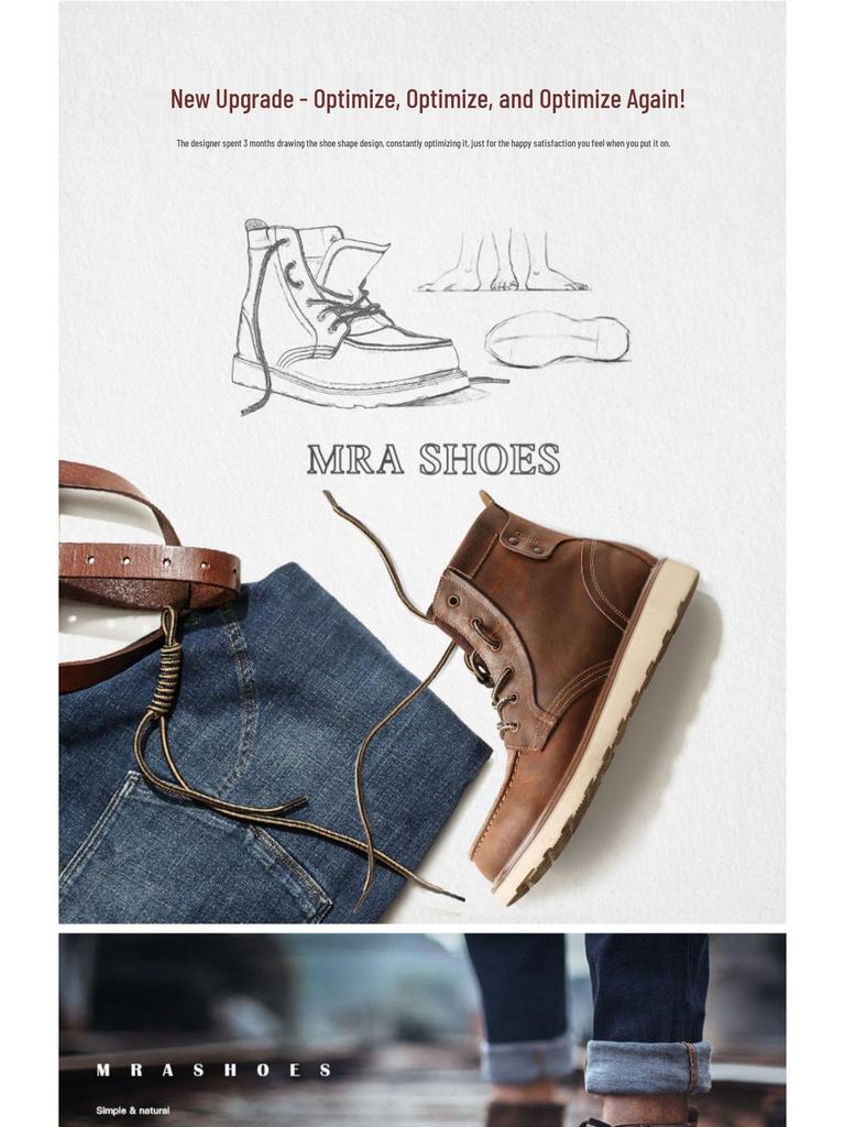 MRA Herren High-Top Retro Leder Winterstiefel 875