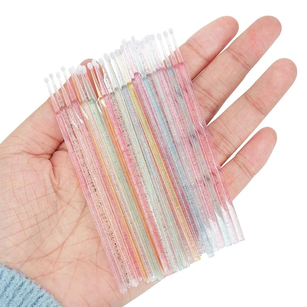 100 Pcs/bag Crystal Disposable MicroBrush Eyelashes Mascara Wands Applicator Makeup Tools
