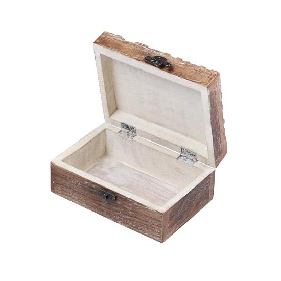 Cutie de bijuterii decorativă din lemn 17,78 cm Cutie de cadou lucrată manual Cutie de ambalaj