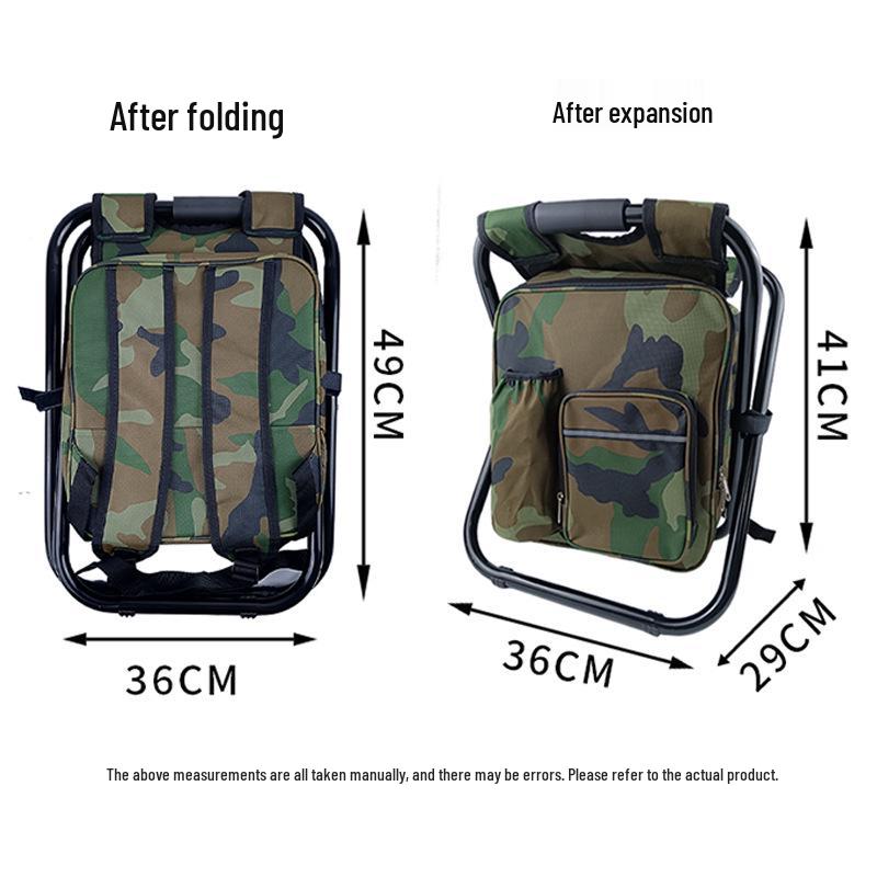 Portable Multifunctional Folding Stool: Outdoor, Beach & Fishing Chair with Insulated Backpack