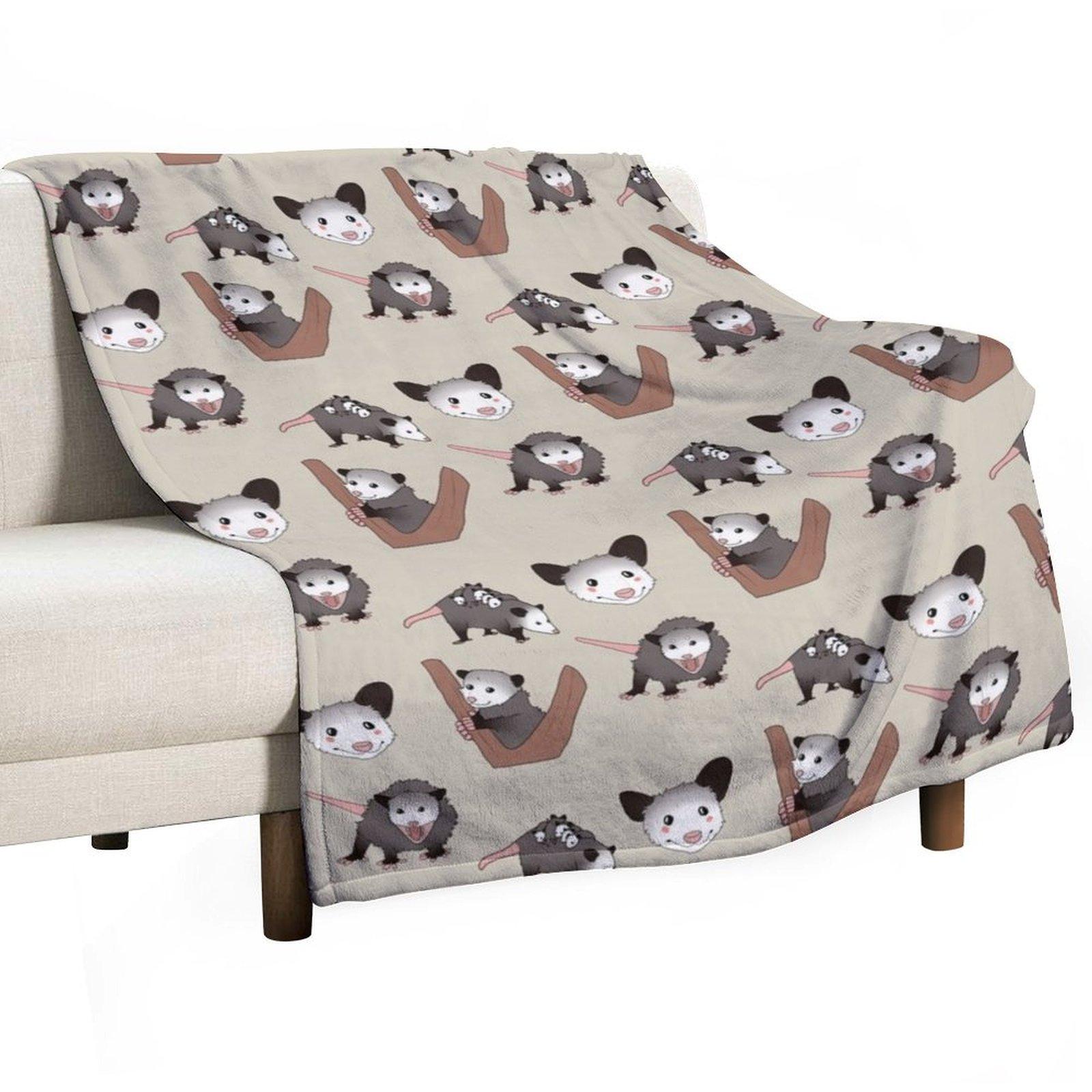 Opossums Pack Throw Blanket Decorative Sofa Cute Plaid for sofa Sofa Blankets 30x40in