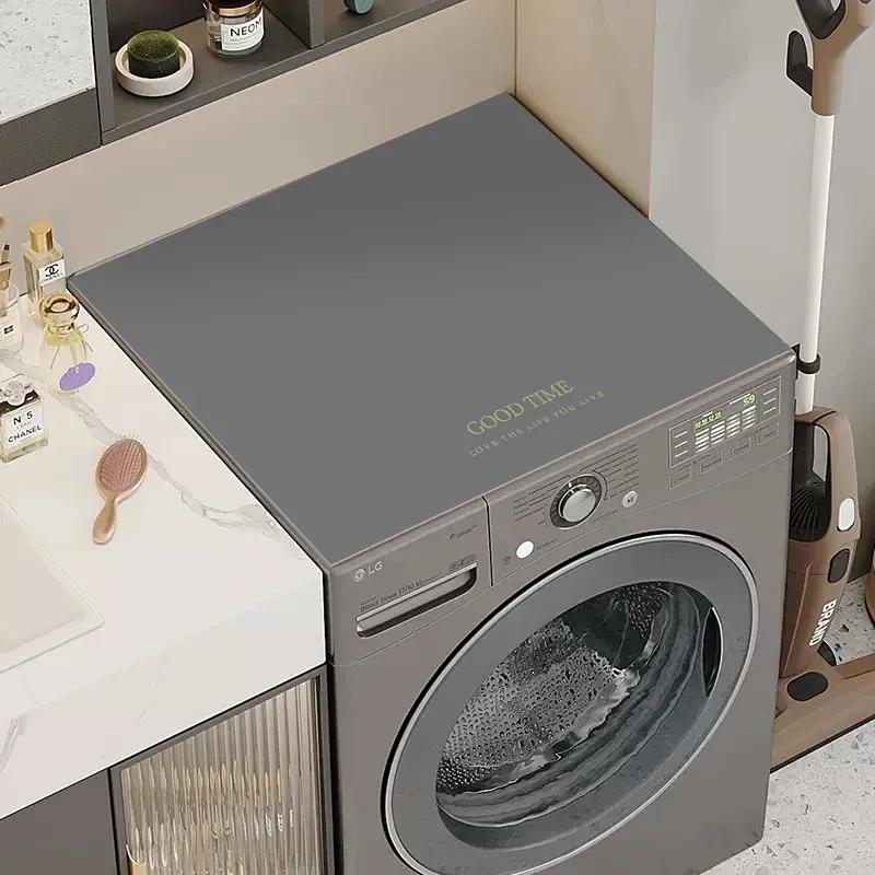 Dust Proof Washing Machine Mat Cover Solid Color Kitchen Drain Pad Oven Dust Pad Microwave Top Mat Bathroom Decor Funda Lavadora