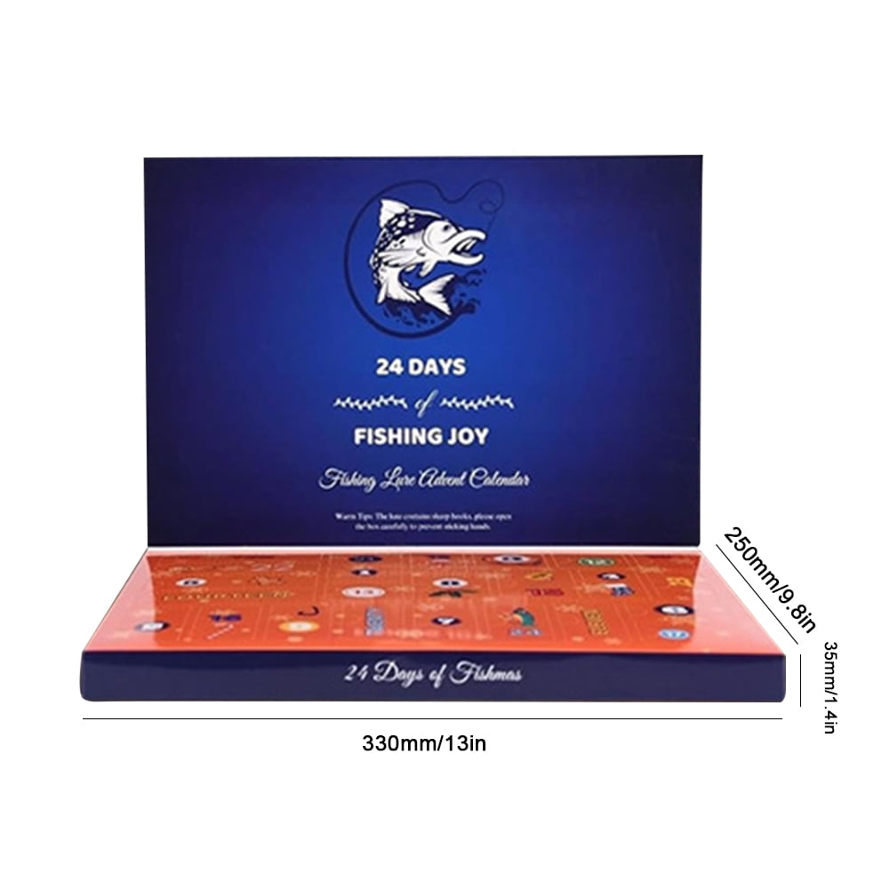 Advent Calendar Fishing Christmas Countdown - 24 Days Fishing Bait Set for Adult Men Teen Boys - 2023 Christmas Surprise Gift