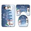 Christmas Bathroom Floor Mat Toilet Three-Piece Set