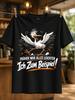 Gerunisex Everything Was Lighter Funny Stork Beside Bold Cream Lettering Clean Cartoon I Was Lighter Unisex All TShirt