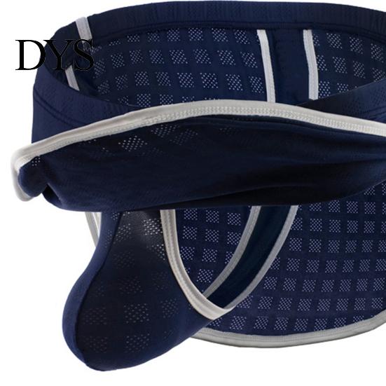 Slim Fit Men Thong Sexy Low-Rise Elastic Waistband Briefs Solid Color Breathable Mesh Panties Daily Wear Boxer