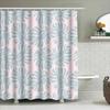 Modern Monstera Leaf Pattern Waterproof Shower Curtain Set For Bathroom Decor Light Pink Blue Colors Available In Various Sizes
