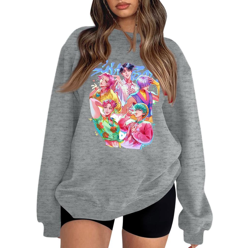 Damenmode Lässig Bedruckt Lässig Langarm Rundhals Sweatshirt Top
